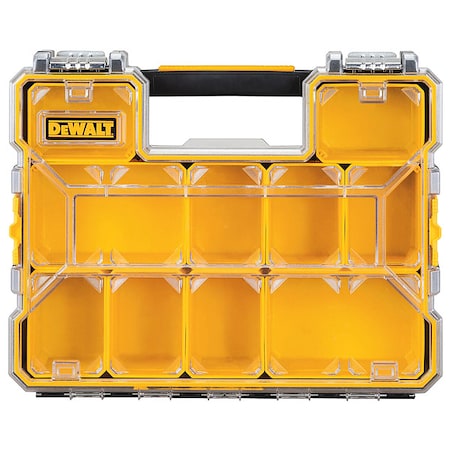Dewalt Compartment Box W/ 10 Compartments, 17-1/2 in L x 14 in W x 4-1/2 in H, Black/Yellow DWST14825