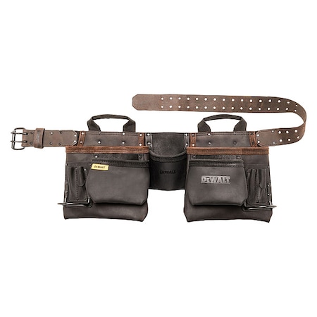 Dewalt Tool Apron, Leather, Brown, 55 in DWST550112