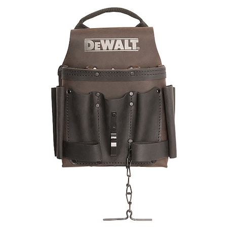 Dewalt Pouch, Tool Pouch, Brown, Leather, 8 Pockets DWST550114