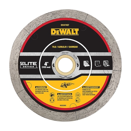 Dewalt DiamondSawBlade, Diam:4", Arbor:5/8" DW47457