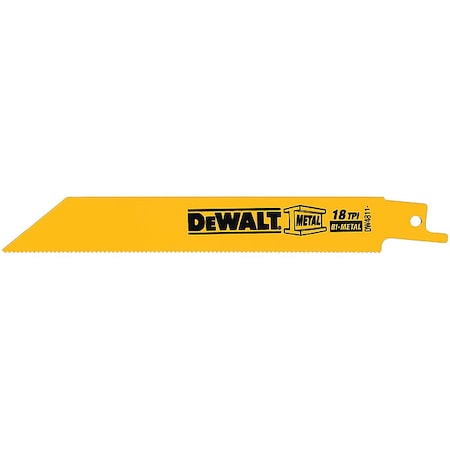 Dewalt Reciprocating Saw Blade, L:6", TPI:18, PK25 DW4811B25