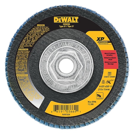 Dewalt 4-1/2" x 5/8"-11 80g XP flap disc DW8256