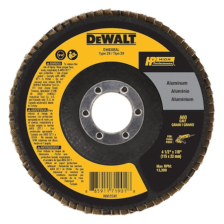 Dewalt 4.5 x 5/8 in.-11 40 Grit Aluminum Flap Disc DW8308AL