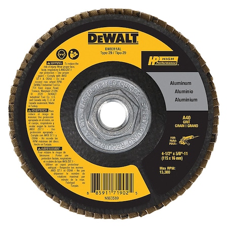 Dewalt 4.5 x 7/8 in. 60 Grit Aluminum Flap Disc DW8311AL