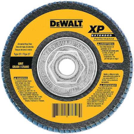 Dewalt 4-1/2" x 5/8"-11 40g type 27 HP flap disc DW8356