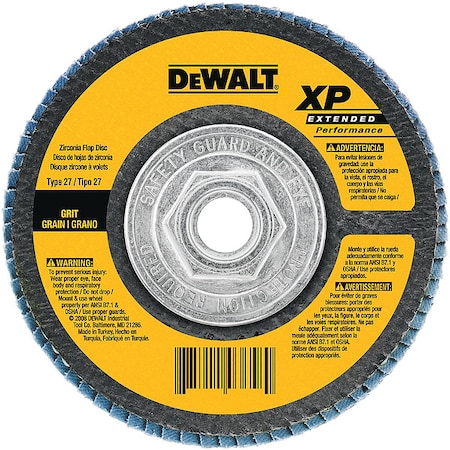 Dewalt 4-1/2" x 5/8"-11 80g type 27 HP flap disc DW8358