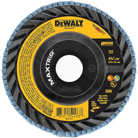 Dewalt HP(TM) MAXTRIM(TM) Trimmable Backer Flap Disc DWA8353TR
