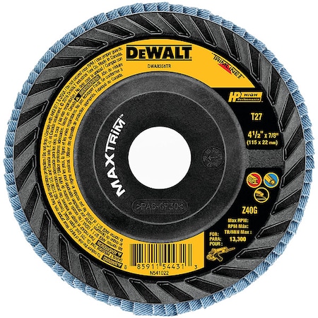 Dewalt HP(TM) MAXTRIM(TM) Trimmable Backer Flap Disc DWA8351TR