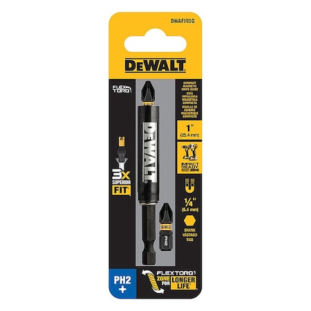 Dewalt FlexTorq Insert Bit, L:1", PKG2, BitSize:PH2 DWAFIRDG