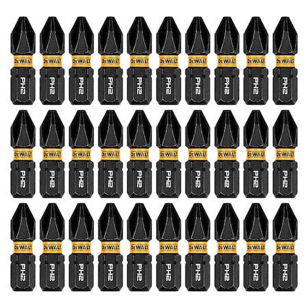 Dewalt FlexTorq Insert Bit, L:1", PKG30, BitSize:PH2 DWAF1PH2IR30