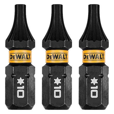 Dewalt FlexTorq Insert Bit, L:1", PKG3, BitSize:T10 DWAF1TX10IR3