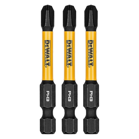 Dewalt FlexTorq Power Bit, L:2.25", PKG3, BitSize:PH3 DWAF2PH3IR3