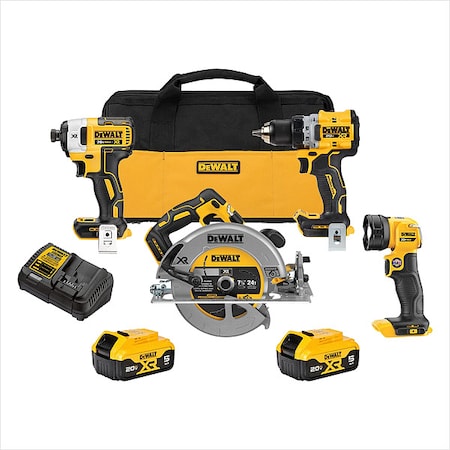 Dewalt Cordless Tool Combination Kit, 4 Tools DCK447P2