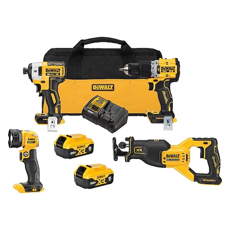 Dewalt Cordless Tool Combination Kit, (2)5.0Ah DCK449P2