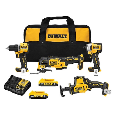 Dewalt Atomic 20V MAX Combo Kit, Coredless, (2)2.0Ah DCK486D2