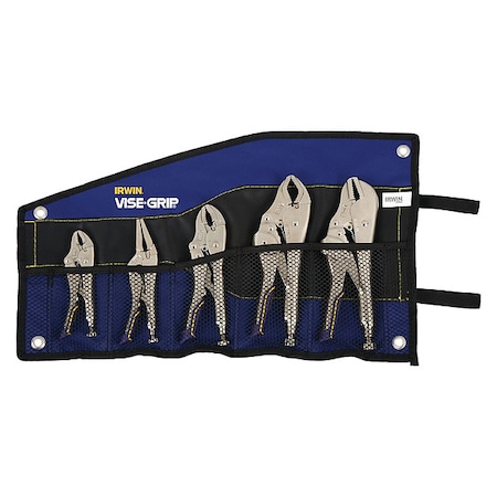 Irwin 5 Piece Locking Pliers Set Ergonomic Handle IRHT82593