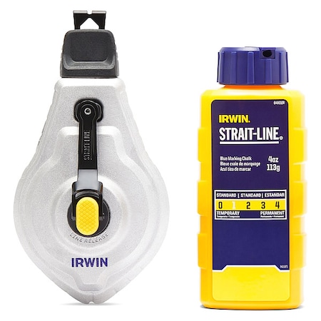 Irwin ChalkLineReel, 1.8oz, Twisted, 100ftL IWHT48445BC