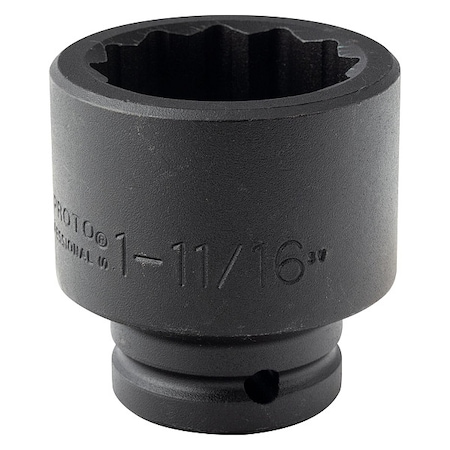 Proto 3/4 in Drive, 1-11/16 in Size, 12 pt, SAE Socket, 12 Points J07527T