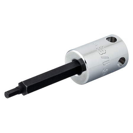 Proto 3/8 in Drive Hex Socket Bit SAE 1/8 in Tip, 2 23/32 in L, 3/8" Dr, 1/8" Hex Socket Bit, Tether Ready J49901/8-TT