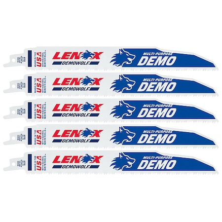 Lenox 9 in L x 10 TPI Reciprocating Saw Blade, 5 PK LXAR950R