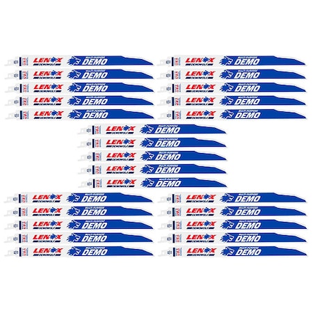 Lenox 12 in L x 10 TPI Reciprocating Saw Blade, 25 PK LXARB1250R