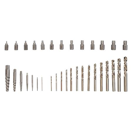 IRWIN Screw Extractor Set, 35 pieces, Spiral Flute Screw Extractor and Drill Bit, For Socket Screw 11135ZR