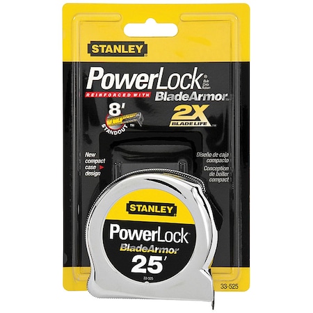 Stanley 25 ft Tape Measure, 1 in Blade 33-525