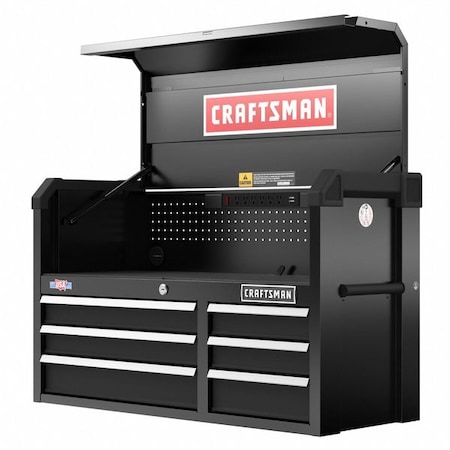 Craftsman S2000 Open Tool Chest, 6 Drawer, Black, Steel, 40-1/2 in W x 16 in D x 24-1/2 in H CMST98269BK