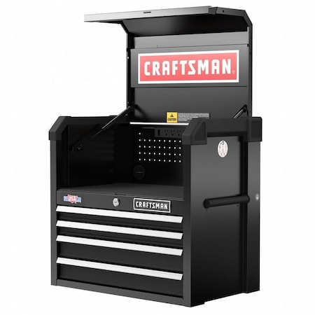 S2000 Open Tool Chest, 4 Drawer, Black, Steel, 26 in W x 16 in D x 24-1/2 in H -  CRAFTSMAN, CMST98267BK