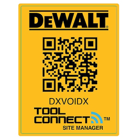Dewalt Site Manager QR Code Tag, 2" L, PK100 DCE051