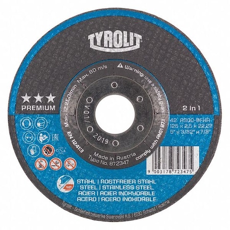 Radiac Abrasives Grinding Wheel, T27, 9"x7/8", 24 Grit, PK10 34251166