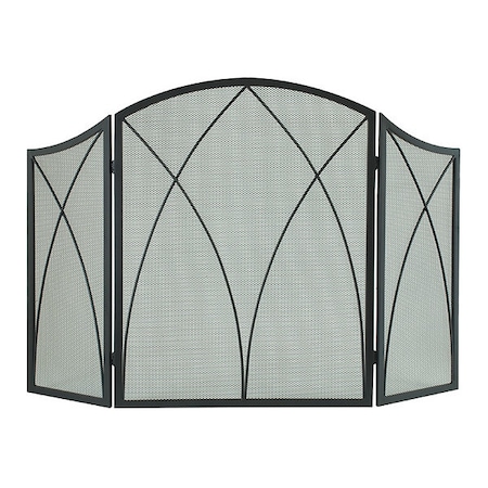 Pleasant Hearth Arched Fireplace Screen, 39" W 31" H, 12" L, Black Finish, Steel 959