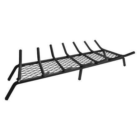 Pleasant Hearth Log Grate w/Ember Retainer, Stl, 36", 7-Bar BG5-367EM