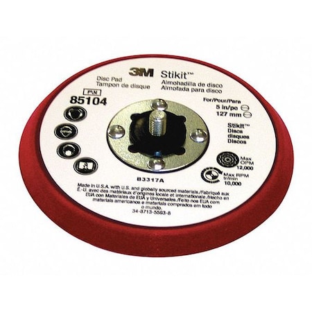 3M Low Profile Dsc Pad, Silver Face, Red Foam, 5inx3/8in, 10/pk 85104