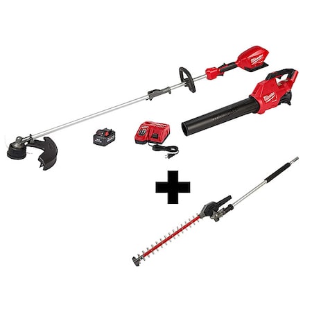 Milwaukee Tool Combo Kit and Hedge Trimmer, 18 V, Includes Battery/Charger 3000-21, 49-16-2719