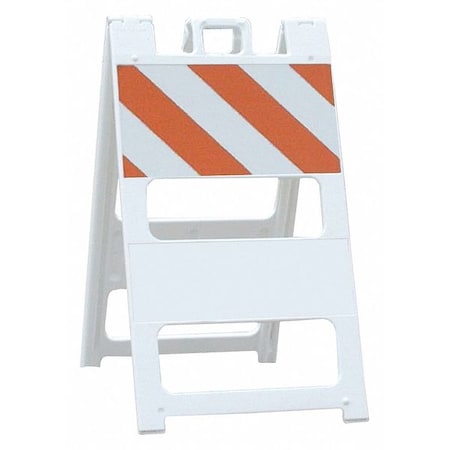 Plasticade Folding Barricade, Plastic, 45 in Height, 16 lb, Orange/White 100-WT12HI-P