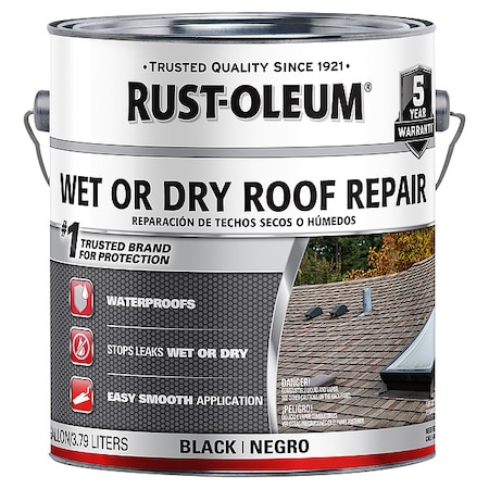 RUST-OLEUM Roof Cement, Solvent Base, Black 301899