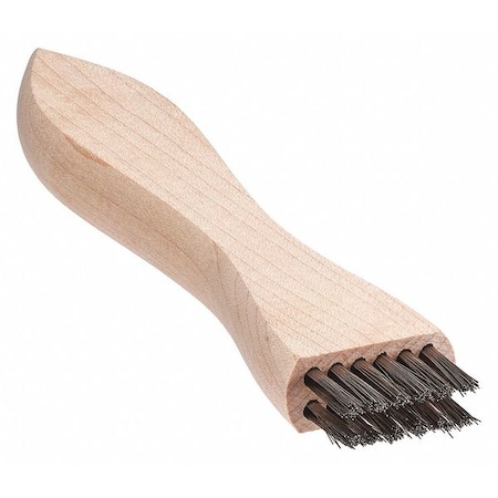 Tanis Brush Brush, Upright Scratch, Wood Handle, SS, 3-7/8 in L Handle, 7/8 in L Brush, Hardwood 00038