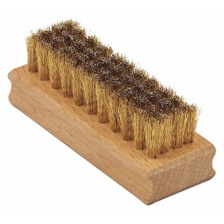 Tanis Brush 3" Suede and Nail Brush, Wood Black, Brass Trim 00520