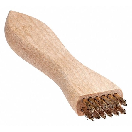 Tanis Brush Brush, Upright Scratch, Wood Handle, Brass, 3-7/8 in L Handle, 7/8 in L Brush, Hardwood 00037