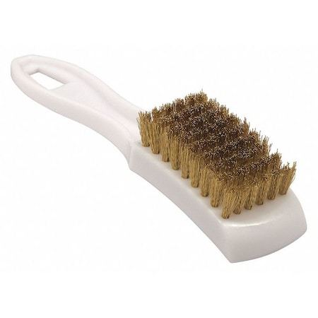 Tanis Brush Brush, Brass Small, Plastic Handle, 4-3/4 in L Handle, 2-1/2 in L Brush, Plastic 00504