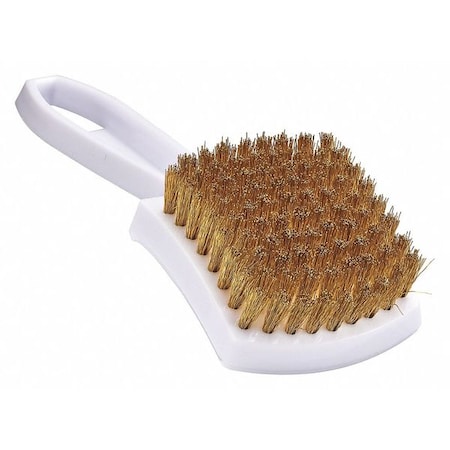 Tanis Brush Brush, Large, Plastic Handle, .008 Brass, 5-7/8 in L Handle, 3 in L Brush, Plastic 00511