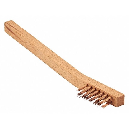 Tanis Brush Brush, Welders Scratch, Wood Handle, Bronze, 6-1/4 in L Handle, 1-1/2 in L Brush, Hardwood 00027