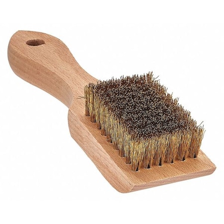 Tanis Brush Brush, Brass, Small, Wood Handle, 4-1/4 in L Handle, 2-1/2 in L Brush, Hardwood 00500