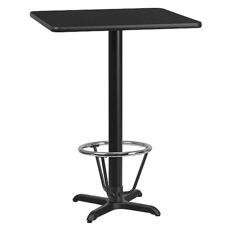 Flash Furniture Square Laminate Table, Laminate, Wood Grain XU-BLKTB-2424-T2222B-3CFR-GG