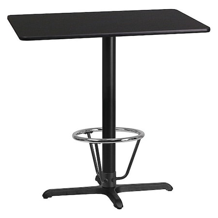 Flash Furniture Rectangle Laminate Table, 24" W, 42" L, 43.125" H, Laminate, Wood Grain XU-BLKTB-2442-T2230B-3CFR-GG