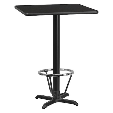 Flash Furniture Square Laminate Table, Laminate, Wood Grain XU-BLKTB-3030-T2222B-3CFR-GG