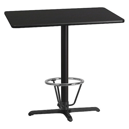 Flash Furniture Rectangle Laminate Table, Laminate, Wood Grain XU-BLKTB-3042-T2230B-3CFR-GG