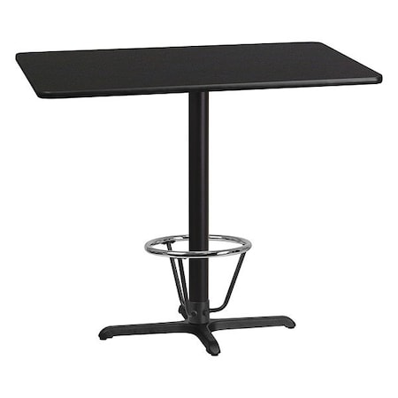 Flash Furniture Rectangle Laminate Table, Laminate, Wood Grain XU-BLKTB-3048-T2230B-3CFR-GG