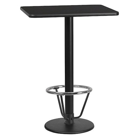 Flash Furniture Rectangle Table-RD Base, Laminate Blk, 24"X30", 24" W, 30" L, 43.125" H, Laminate, Wood Grain XU-BLKTB-2430-TR18B-3CFR-GG